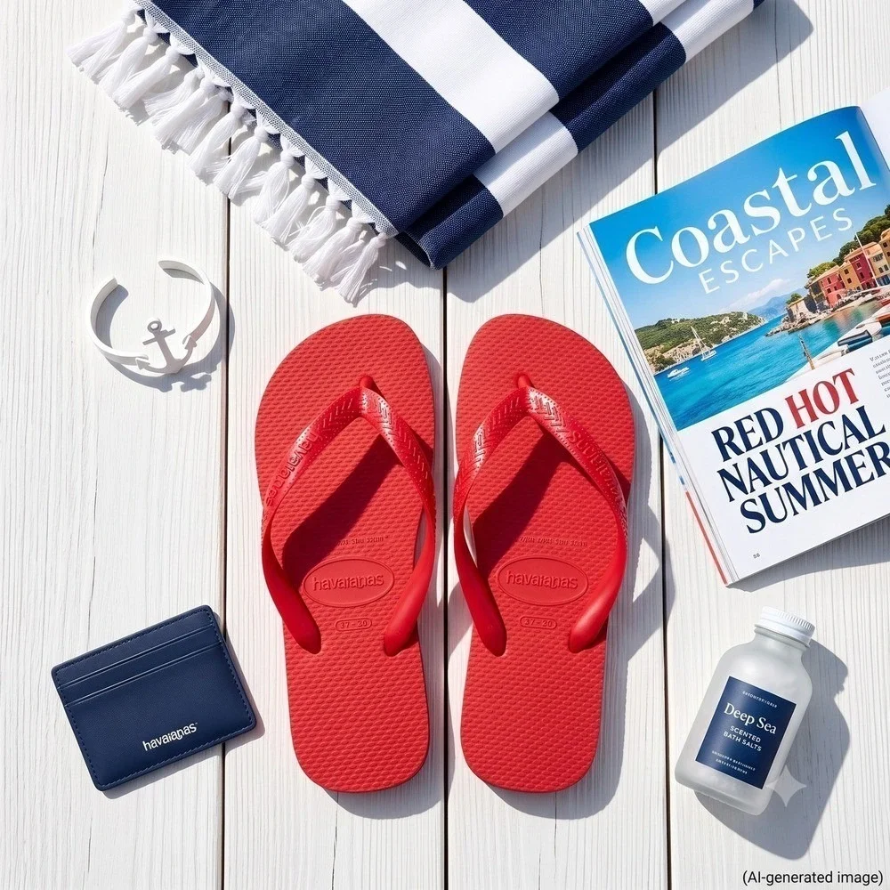 Havaianas Red Women's Flip Flop Sandals - Picture 2 of 7